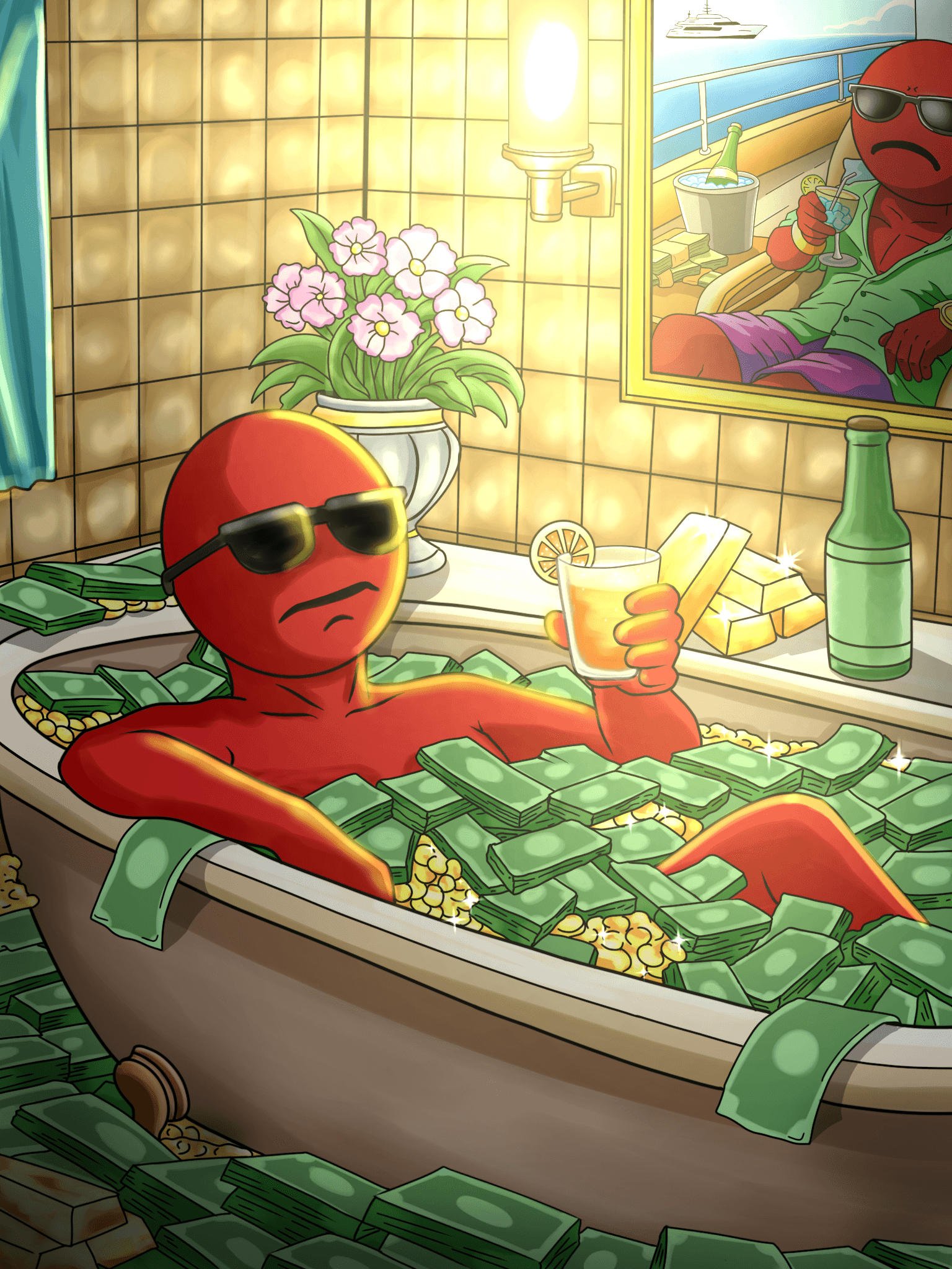 MAD RICH IN THE TUB